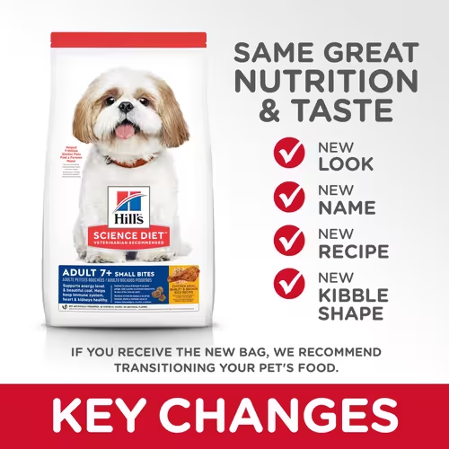Hill's Science Diet Adult 7+ Small Bites Chicken Meal, Barley & Rice Recipe dog food 2KG