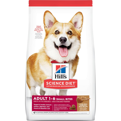 Hill's Science Diet Adult Small Bites Lamb Meal & Brown Rice Recipe dog food 15.5 lbs
