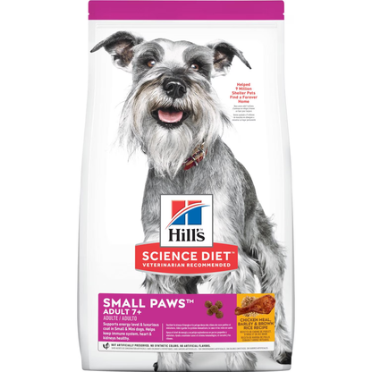 Hill's Science Diet Adult 7+ Small Paws Chicken Meal, Barley & Brown Rice Recipe dog food 15.5 lbs