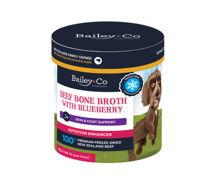 Bailey+Co Dissolvable Freeze Died Bone Broth + Blueberry (Skin Coat Health)