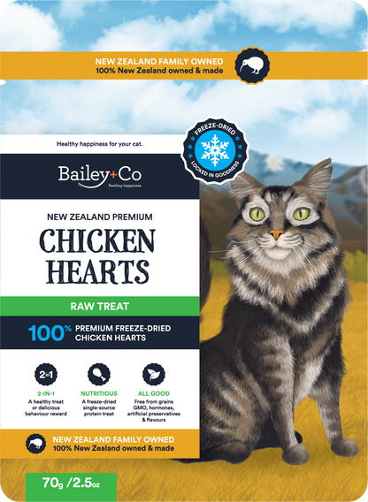 Bailey+Co Freeze Dried Chicken Heart 70g - Feline