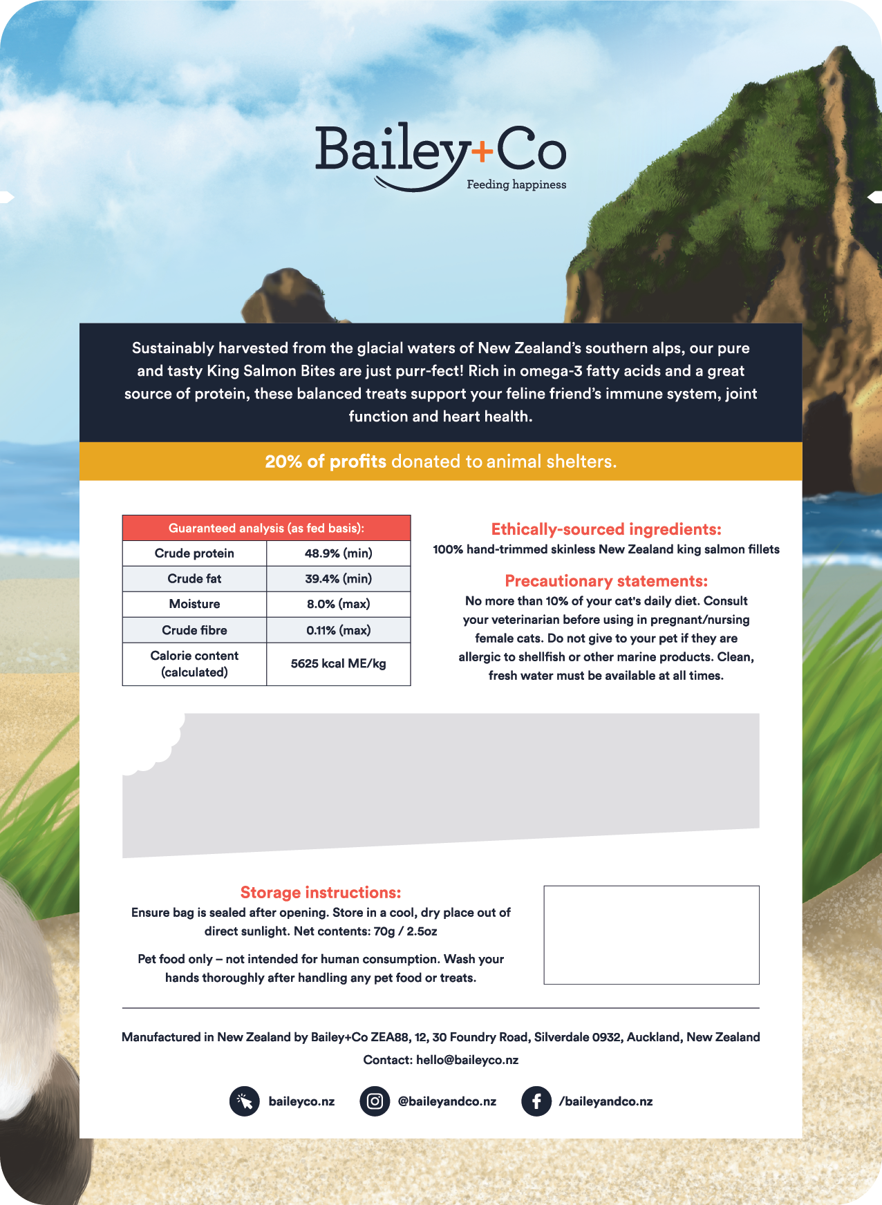 Bailey+Co Freeze Dried Salmon 70g - Feline