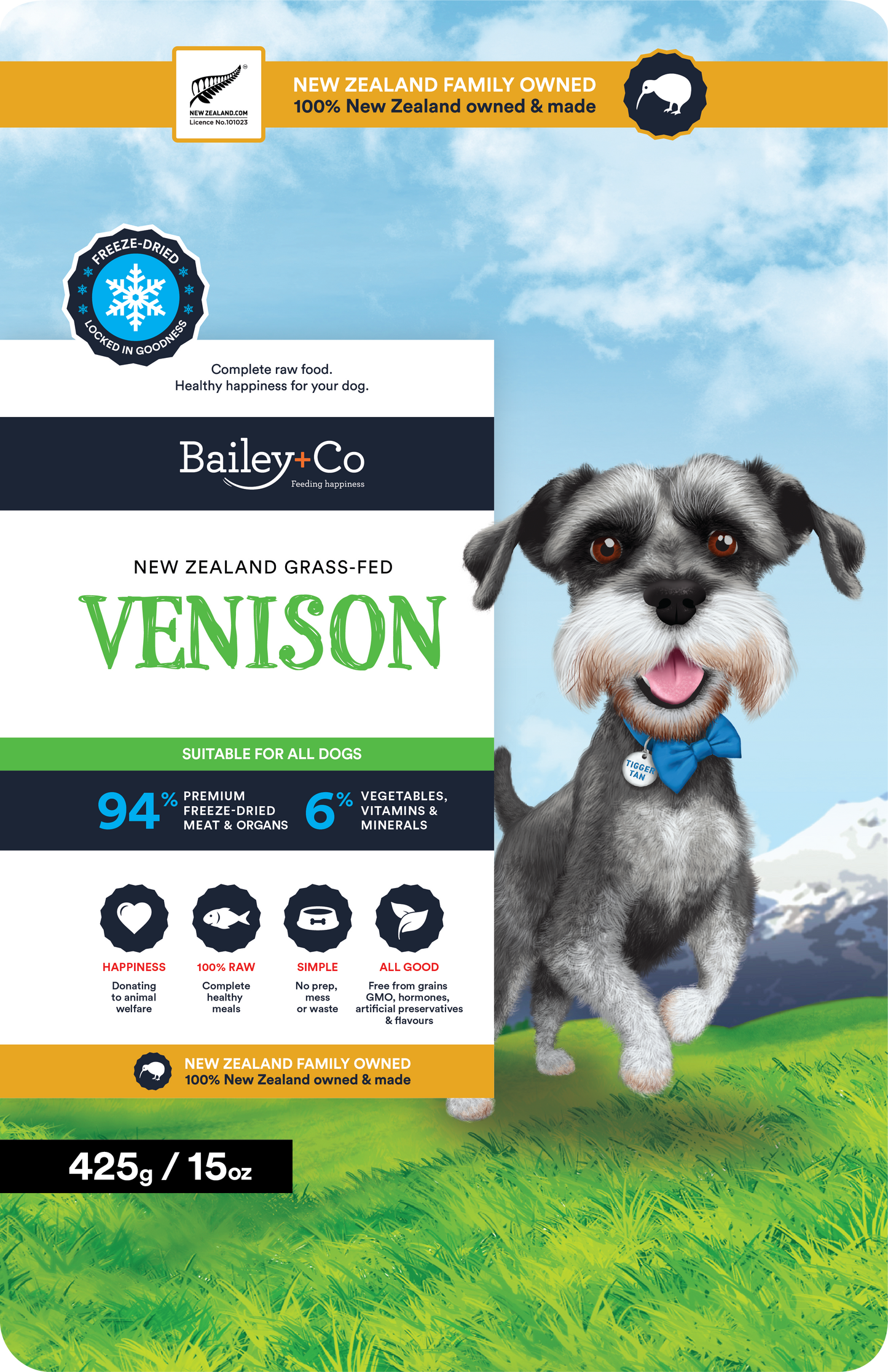 Bailey+Co Freeze Dried Complete Venison Diet (Dog)