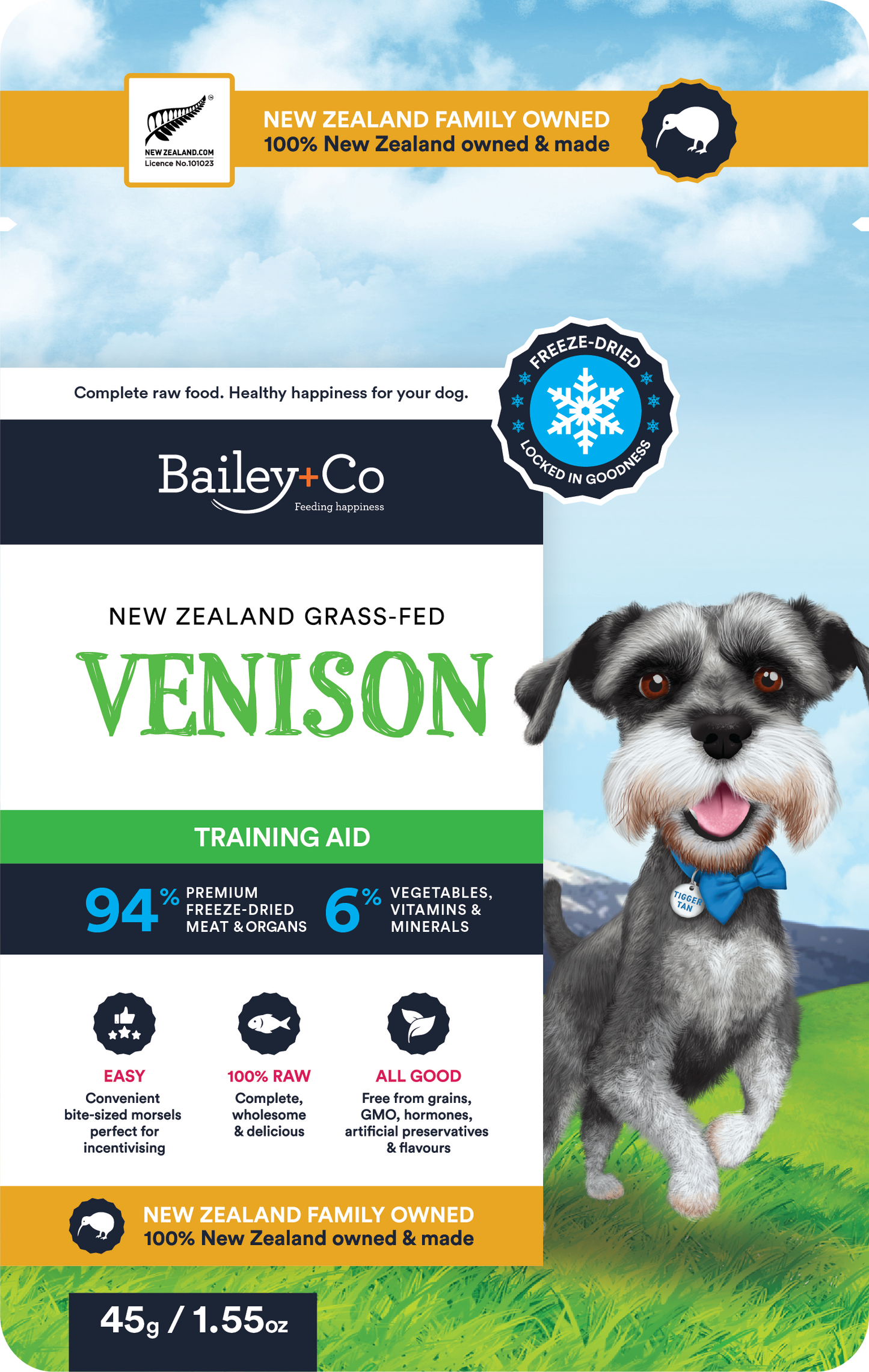 Bailey+Co Freeze Dried Complete Venison Diet (Dog)