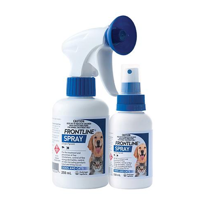 FRONTLINE Spray 100 mL and 250 mL size choices; one selected bottle
