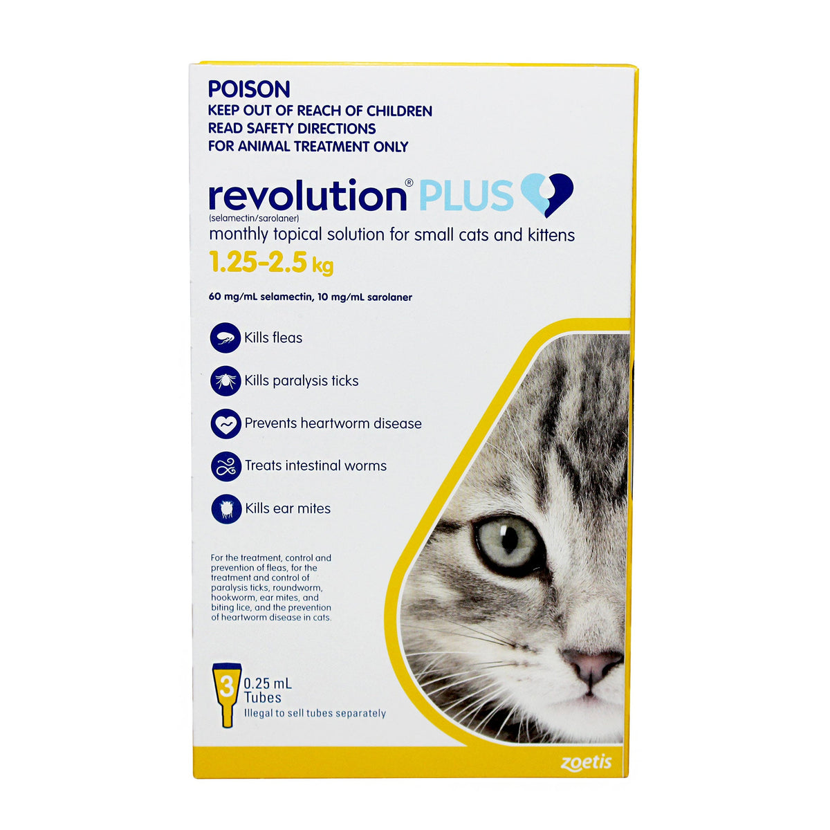 Revolution Plus small cats and kittens 1.25–2.5 kg — 3 doses