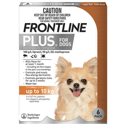 FRONTLINE Plus for Dogs — Small / 6 pipettes