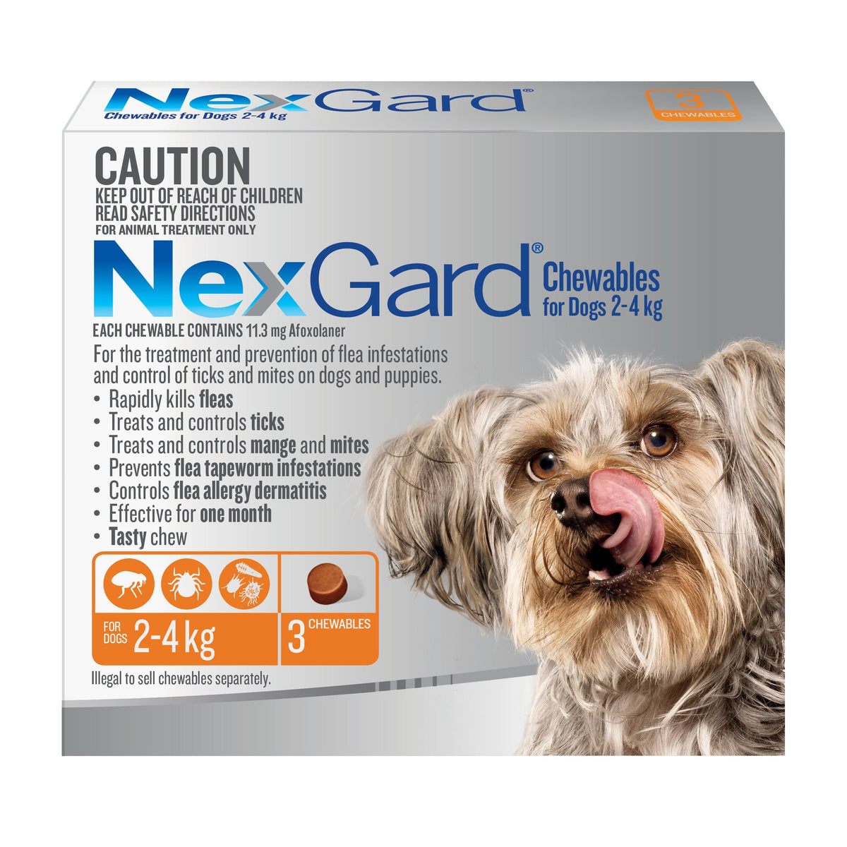 NexGard 2–4 kg — 3 chews