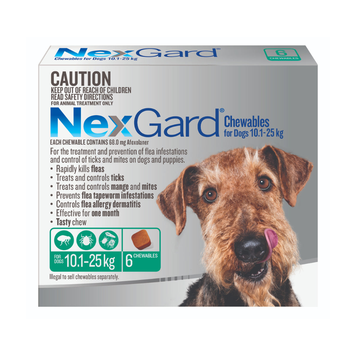 NexGard 10.1–25 kg — 6 chews