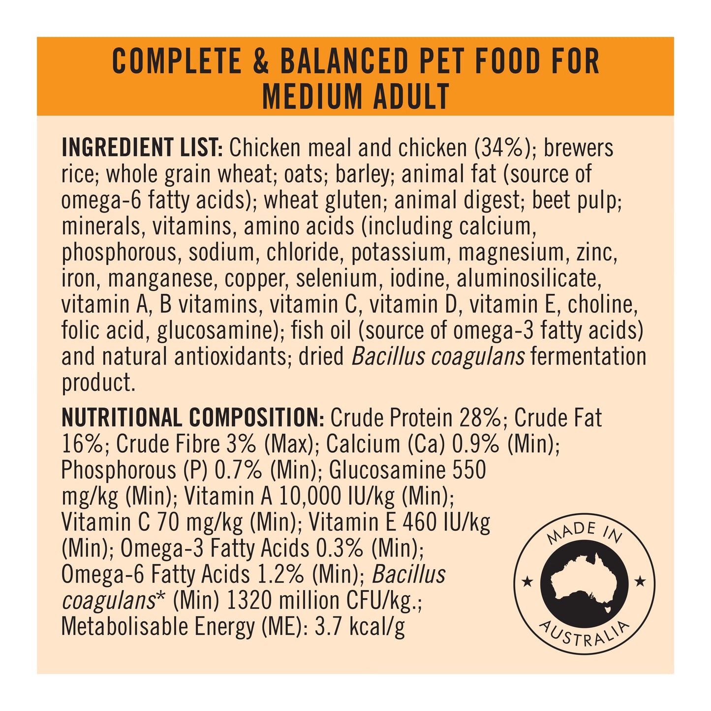 Purina Pro Plan Dog Adult Medium - Chicken