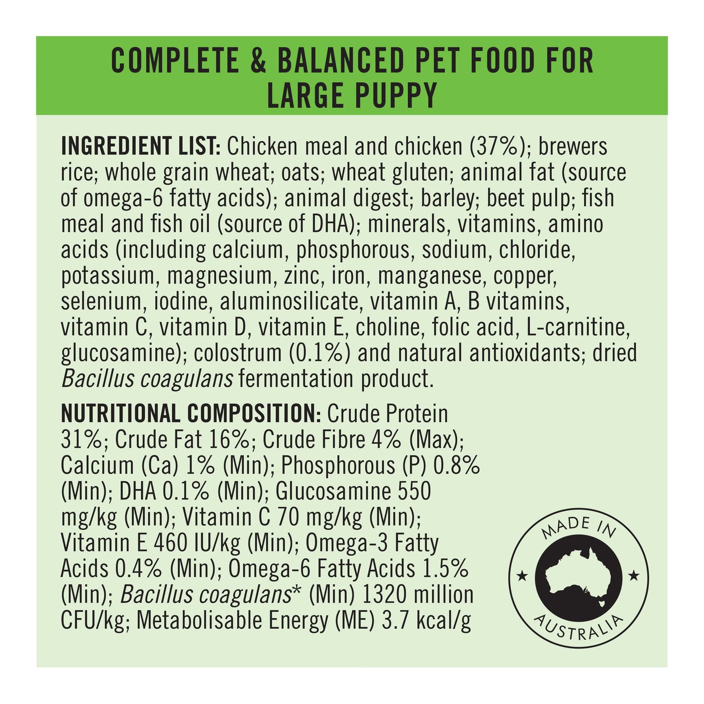 Purina Pro Plan Dog Puppy Large - Chicken