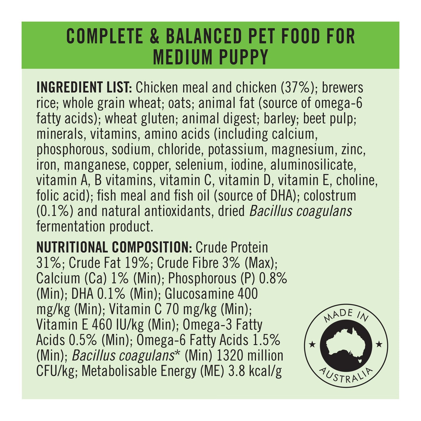 Purina Pro Plan Dog Puppy Medium - Chicken